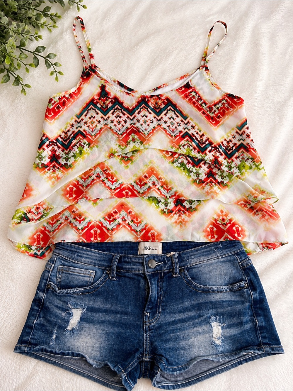 Women’s Multicolor Aztec Tank Top - Spaghetti Strap